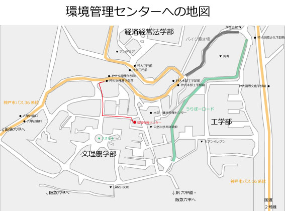 環境管理センターへの地図
