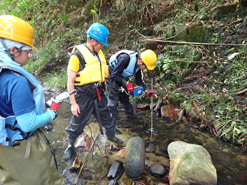 淡路島楠本川(上流サイト)における水質調査